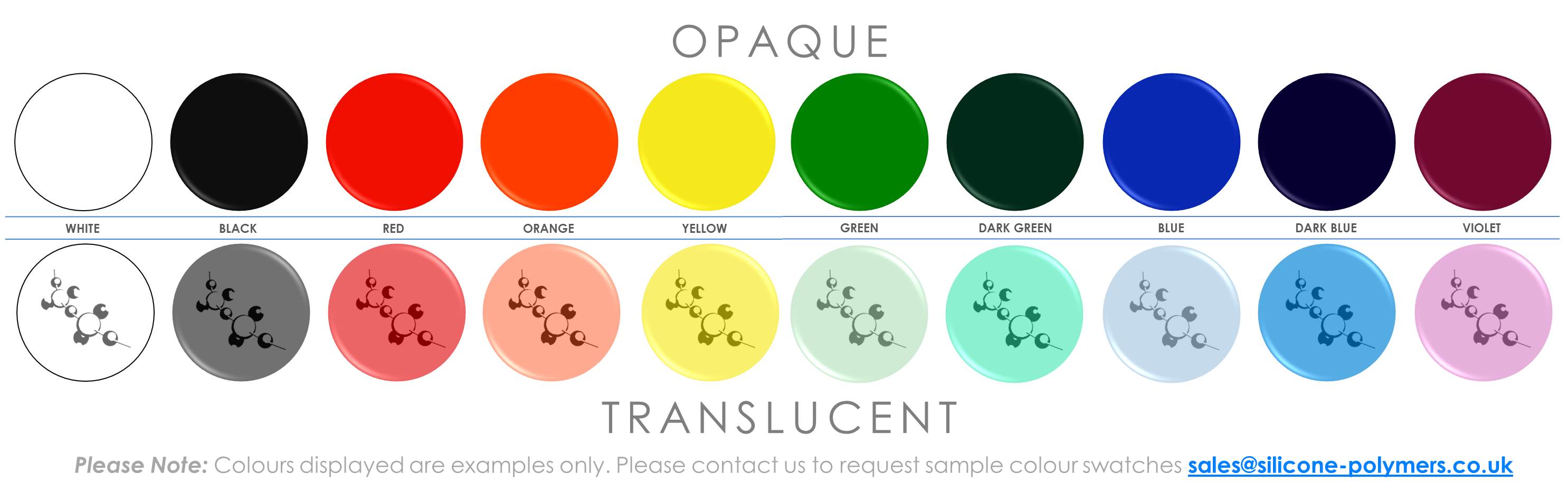 Opaque and Translucent Colour Swatches